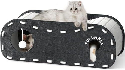 FUKUMARU Cat Bed Cave Tunnel, 31.5 Inch, Cat House Condo Indoor, Black by FUKUMARU