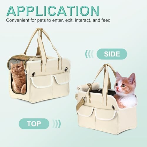 Cat Carrier for Pet Blue Dog Cat Carrying Case Up to 16.5 lbs - Image 5
