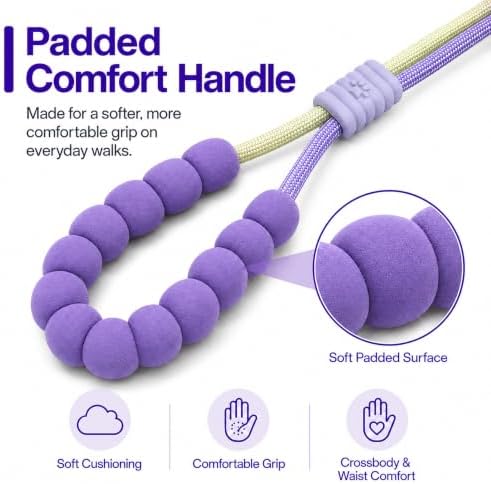 Hands Free Dog Leash, Double Handle Leash 6.5FT Purple-Green - Image 3