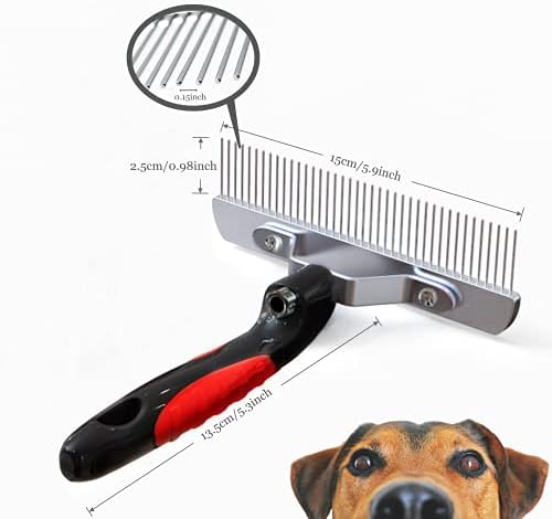Dog Brushes for Grooming Large Dogs, Undercoat Dog Rake Long Hair Pet Comb Pet Grooming Brush with Anti-Slip Handle, Steel Comb for Golden Retriever Husky German Shepherd - Image 5