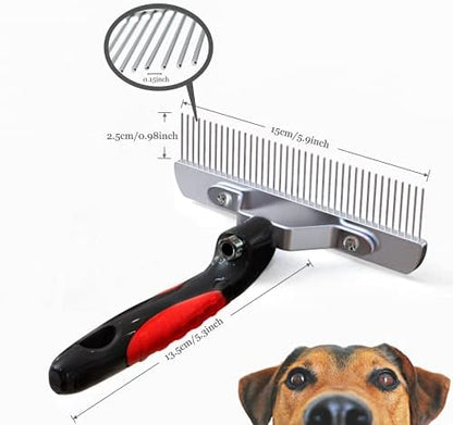 Dog Brushes for Grooming Large Dogs, Undercoat Dog Rake Long Hair Pet Comb Pet Grooming Brush with Anti-Slip Handle, Steel Comb for Golden Retriever Husky German Shepherd - Image 5