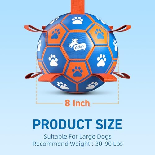 QDAN Dog Ropes Toys, Soccer Ball with Straps, Tug Toy, Dog Birthday Gift - Image 6