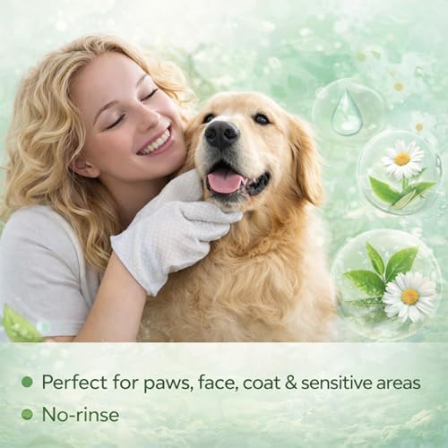 Aurora Pet Glove Wipes for Dogs & Cats, Wearable No-Rinse Grooming Glove Wipes for Paws, Face, Ears & Body, Hypoallergenic Disposable Pet Cleaning Wipes, Unscented, 24 Count - Image 3