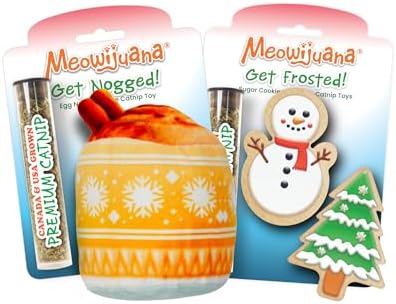 Meowijuana Holiday Cat Toy Bundle | Eggnog & Frosted Sugar Cookies Plush by Meowijuana