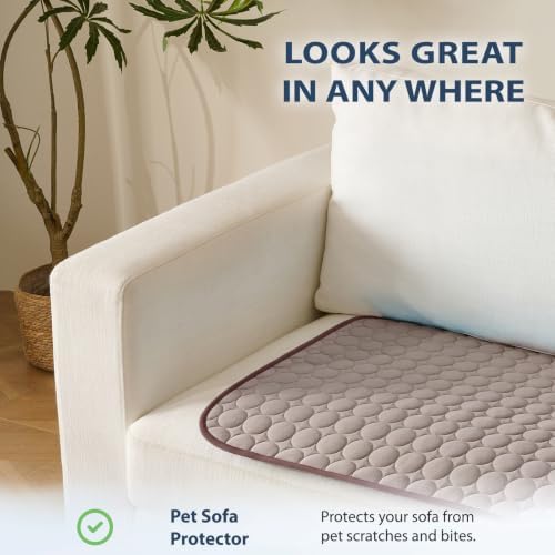MICROCOSMOS Summer Cooling Mat & Sleeping Pad- Water Absorption Top, Materials Safe, Easy Carry, EZ Clean. Keep Cooling for Pets, Kids and Adults.(Brown, 36" x24") - Image 4