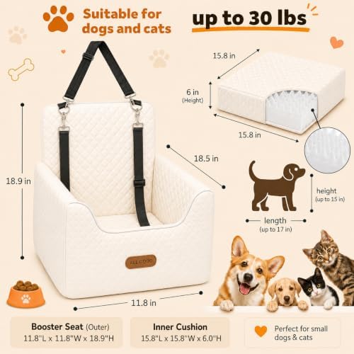 ALL GOOD PET SUPPLIES Dog Car Seat for Small/Medium Dogs Under 35lbs - Image 2