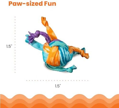 Catstages Catnip Tons of Tails – Interactive Catnip Dental Chew Toy for Cats with Rope, Ribbon & Cotton for Batting, Chasing & Chewing - Image 5