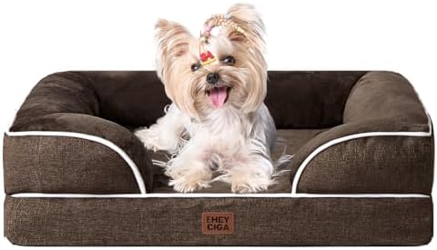 EHEYCIGA Orthopedic Small Dog Bed, Waterproof Memory Foam Washable Pet Beds by EHEYCIGA