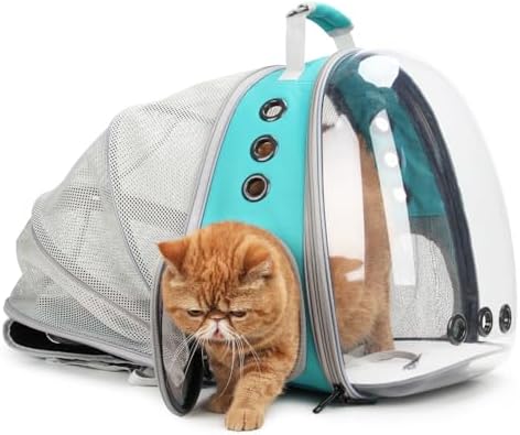 Lollimeow Cat Carrier Backpack, Expandable Bubble Pet Carrier for Cats and Small Dogs, Airline Approved Travel Backpack for Hiking, Walking & Outdoor Adventures - Supports up to 14 lbs by Lollimeow