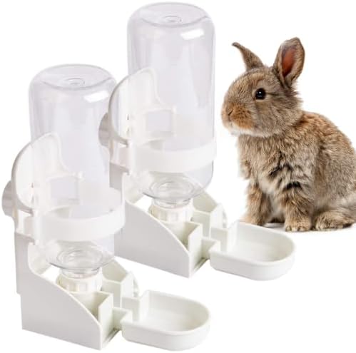 kathson 2PCS Rabbit Water Bottle, 17oz Hanging Water Fountain Automatic Dispenser No Leak WaterFeeder for Bunny Chinchilla Guinea Pig Hedgehog Ferret by kathson