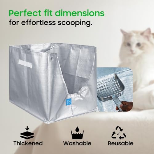2 Pack Litter Box Liners F Compatible with Flip Litter Box Liner Type F, Reusable Liner Type-F with Carrying Handles - Image 6