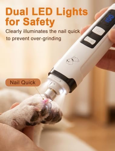Quiet Electric Pet Nail Grinder with Light for Dogs Cats - Image 3