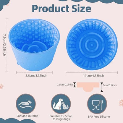 Dog Lick Bowl, Non-Slip Freeze Slow Feeder Small Medium, 1.6 Cup - Image 2