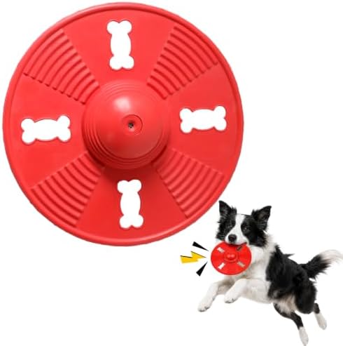 Deeow Squeaky Dog Frisbee/Flying Disc/Flyer-Natural Rubber 6.5'' Spaceship by Deeow