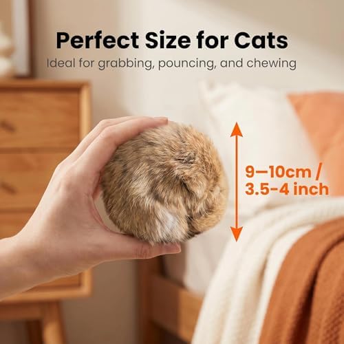 6 Pcs Faux Rabbit Fur Cat Toys with Catnip – Fuzzy Cats Balls for Indoor Cats, Fake Rabbit Fur Ball Cat Toy for Playtime - Image 3