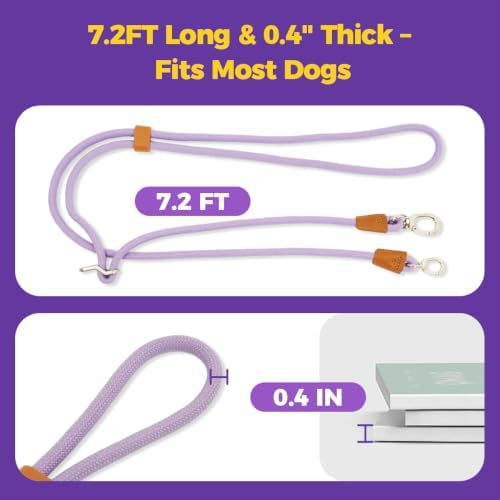 Hands-Free Double Dog Leash 2-in-1 Convertible for Walking & Jogging Purple - Image 7