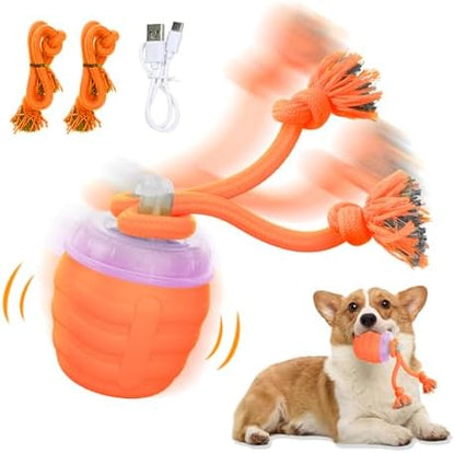 Interactive Dog Toy, [Newly Upgraded] Motion Activated Rolling Squeaky Ball for Medium/Large Dogs, Automatic Moving Dogs Ball for Boredom, USB Rechargeable(Orange) by Huimpet
