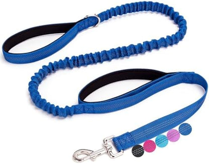 5FT Bungee Dog Leash with 2 Handles, Reflective Nylon Traffic Leash by boswany