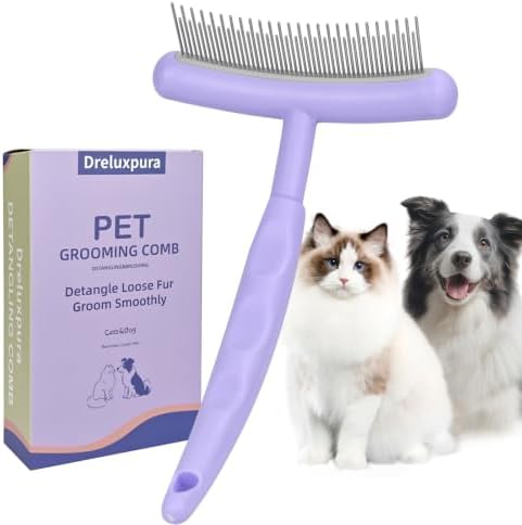 Stainless Steel Pet Dematting Deshedding Brush,Pet Grooming Tool(Purple) by Unknown
