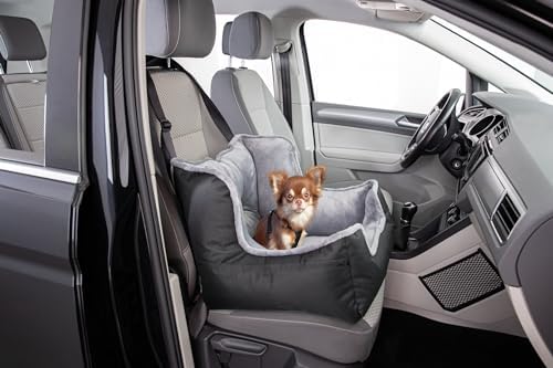 Trixie Deluxe Dog Car Booster Seat 19.7 x 19.7 x 15.7 in with Safety Tether & Secure Belt Installation - Elevated Travel Bed for Small Dogs with Removable Cushion - Image 3