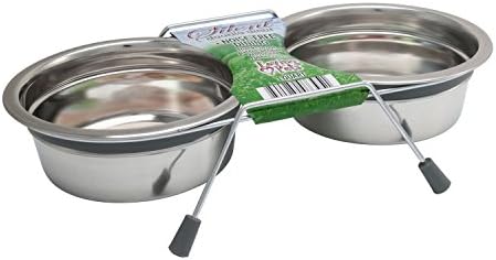 Loving Pets Silent Double Diner Pet Bowl, 1/2-Pint, Grey - Image 4