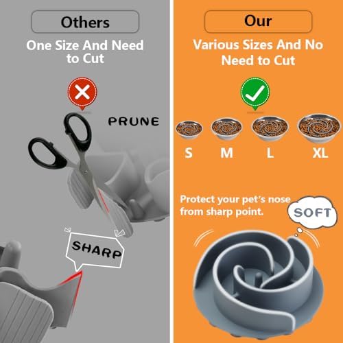 Slow Feeder Dog Bowls Insert, Animire Soft Silicone Slow Eating Food Bowl for Small, Medium and Large Dogs - Image 3