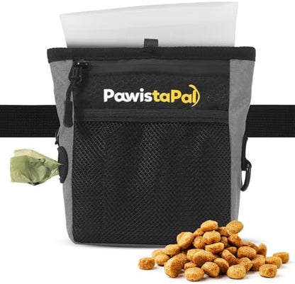 Dog Treat Pouch for Pet Training, One-Hand Magnetic Closure, Hands-Free Treat Bag with Silicone Liner, No Mess No Smell by PawistaPal
