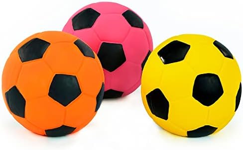 CHIWAVA 3PCS 2.7'' Squeak Latex Dog Toy Football Fetch Ball for Medium Dogs - Image 4