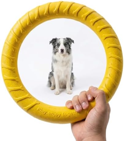 Dog Toys, Dog Chew Toys for Aggressive Chewers,Flying Discs for Medium/Large Breeds. Floating Dog Ring Toys for Throwing, Catching, Grabbing. (Large) by Unknown