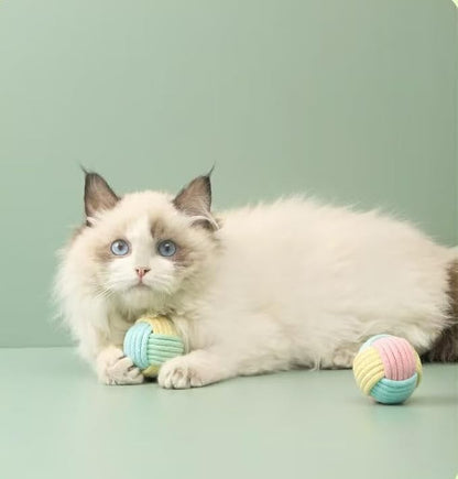 6Pcs Cat Ball Toy, Pet Chew Toy, Biting Ball for Cats, Cats Toys for Indoor, Interactive Cat Chew Toys for Kitty Kitten