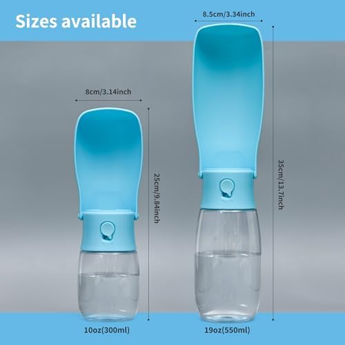 Portable Dog Water Bottle 19oz Blue - Image 2