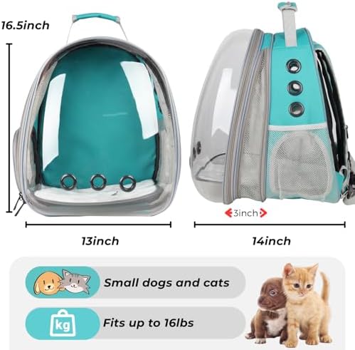 Lollimeow Cat Carrier Backpack, Expandable Bubble Pet Carrier for Cats and Small Dogs, Airline Approved Travel Backpack for Hiking, Walking & Outdoor Adventures - Supports up to 16 lbs - Image 3