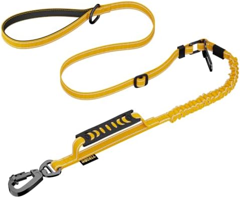 AUBELL Tactical Dog Leash Heavy Duty,4-6ft No Pull Bungee Leash,Yellow by AUBELL