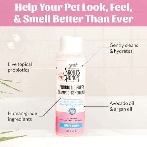 SKOUT'S HONOR Probiotic Puppy Shampoo and Conditioner - HP, 16 oz, 2-Pack - Image 5