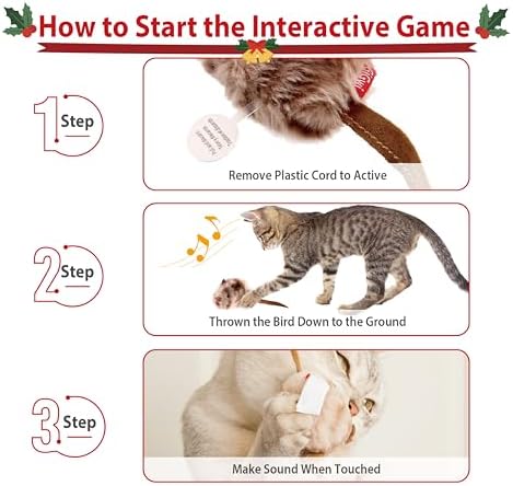 Gigwi Cat Toys for Indoor Cats, Interactive Cat Toy with Real Squeaky Mouse Electronic Sound Chirping, Kitten Toys Automatic Cats Mice Toy for Exercise & Kicker to Self Play, Relieve Boredom - Image 4