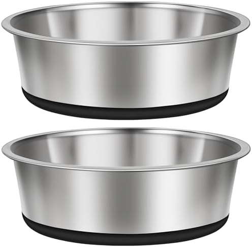 Taglory Stainless Steel Dog Bowls Set of 2, Non-Slip Base, 11 Cup, 84oz by Taglory