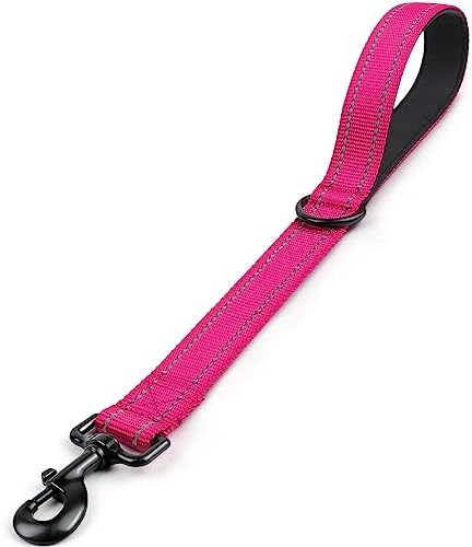 Joytale Short Dog Leash for Close Control & Training, 18", Hot Pink by Joytale