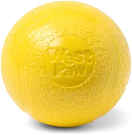 WEST PAW Boundr Ball Dog Fetch Toy – Bouncing Toys for Dogs, Fetch, Catch, Chewing, Play – Floatable, Recyclable Balls – Large Dandelion Yellow - Image 4
