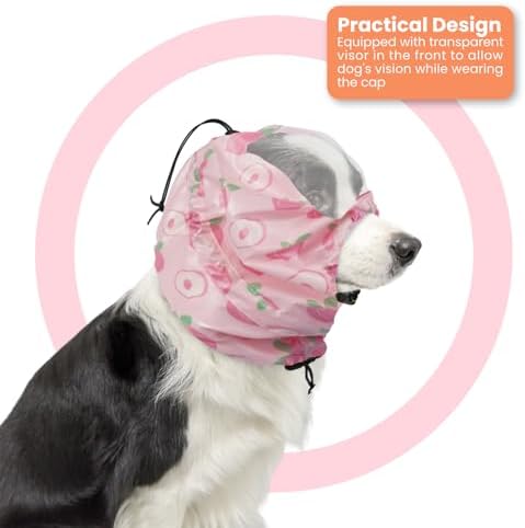 Nanaki Dog Shower Cap-Ear Protection for Bath, Adjustable Grooming Ear Cover, Waterproof Shower Caps for Dogs Hat, Reusable Pet Shower Caps for Bathing Grooming Swimming Drawstring Can be Trimmed - Image 2