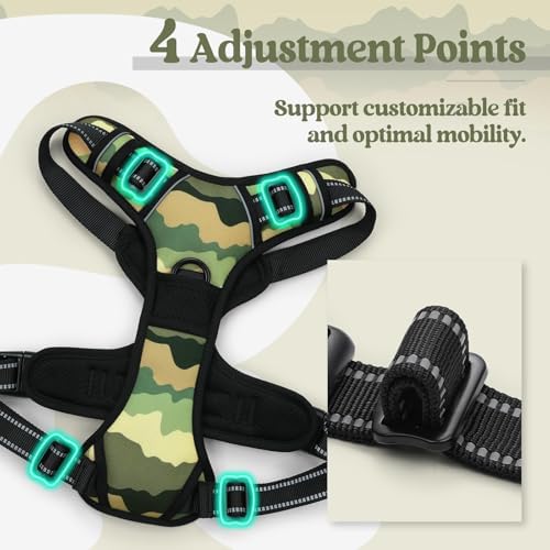 rabbitgoo Dog Harness, No Pull for Large Dogs with 2 Leash Clips, Pet Vest - Image 4