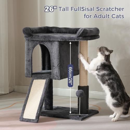 Cat Tree with Large Top Bed 28”Cat Tower with Scratching Post - Image 6