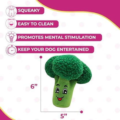 Squeaky Broccoli Plush Dog Toy