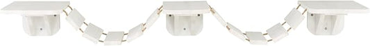 Trixie Wall Mounted Cat Bridge – Space-Saving Cat Wall Shelves for Climbing, Jumping & Vertical Play – Elevated Cat Furniture with 3 Platforms – White, 59.1 x 11.8 x 5.5 in