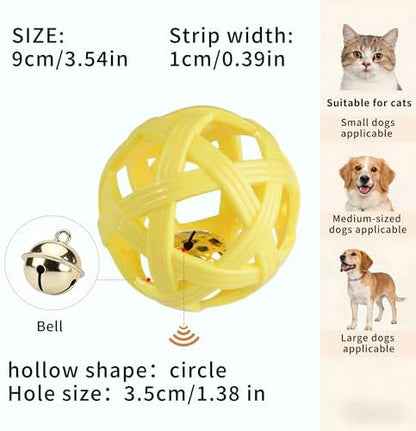 Dog Ball Toy with Bell for Small Dogs& Puppy, Small Dog Ball for Boredom Relief & Teething, TPR Chew Resistant Interactive Fetch Toy. - Image 2