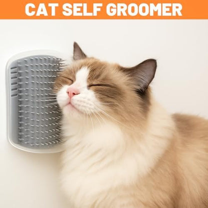 12 Pack Cat Self Groomer – Wall Corner Grooming Brushes for Cats and Small Pets – Soft Silicone Massage Brush for Shedding Control and Face Rubbing (Grey) - Image 4