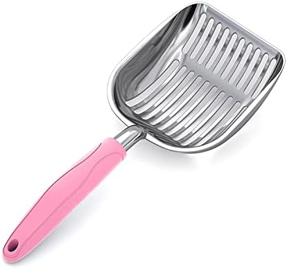WePet Cat Litter Scoop, Aluminum Alloy Sifter, Kitty Metal Scooper, Deep Shovel, Long Handle, Poop Sifting, Kitten Pooper Lifter, Durable, Heavy Duty, for Litter Box by WePet