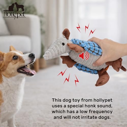 Hollypet Armadillo Squeaky Puppy Dog Toys for Small Medium Dogs, 8" - Image 5