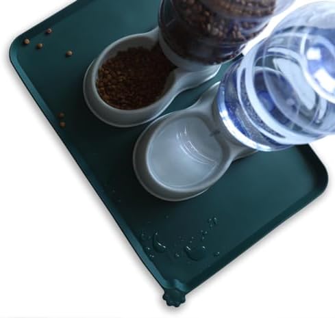 Hoki Found Large Silicone Pet Food Mats - Non Slip Dog Cat Bowl Placemats - Waterproof Dog Cat Food Mats - Dark Cedar - Image 5