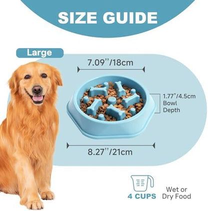 Slow Feeder Dog Bowls Anti Gulping Reduces Gastric Burden Prevents Bloat and Digestive Issues Safe Durable Material Easy to Clean Puppy Slow Feeder Bowl for Healthy Eating Excess Energy Management - Image 5
