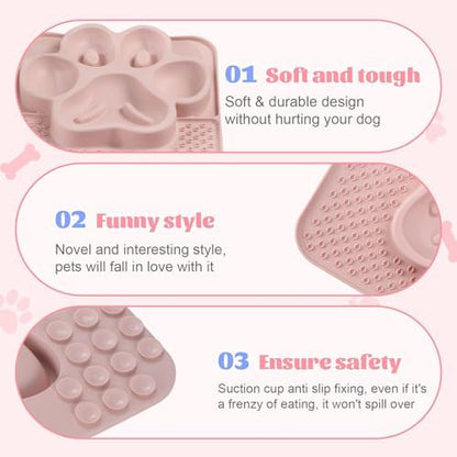 Silicone Lick Mat for Dogs with Suction Cups, Slow Feeder Dog Bowls & Dog Lick Mat for Anxiety Relief, Snuffle Mat for Dogs, Dog Food Bowl & Cat Food Bowl, Slow Feeder Cat Bowl for Wet & Dry Treats - Image 4